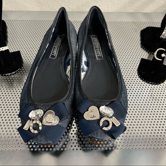 Coach Poppy Caper Navy Ballet Flats Size 6.5 - Picture 2 of 8